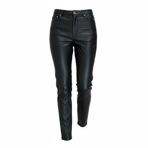 Zara Women's Faux Leather Pants Size 4 25in Inseam High Waisted Straight Leg